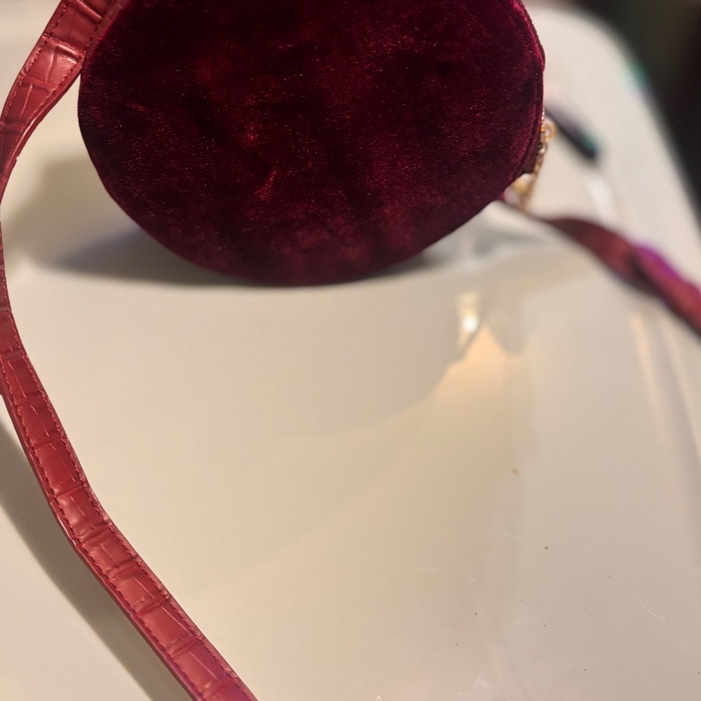 Free People Deep Burgundy Velvet Crossbody Bag - Picture 9 of 10